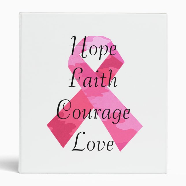 Pink Camouflage Ribbon Faith Binder (Front)