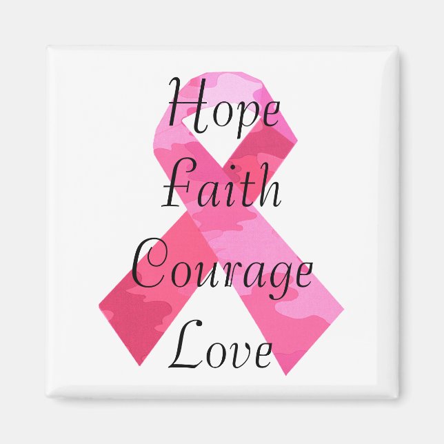 Pink Camouflage Ribbon Faith Magnet (Front)