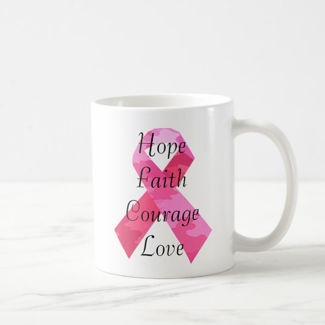 Pink Camouflage Ribbon Faith Mug (Right)