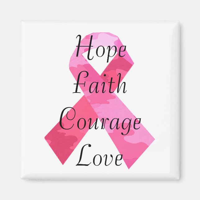 Pink Camouflage Ruban Faith Magnet (Devant)