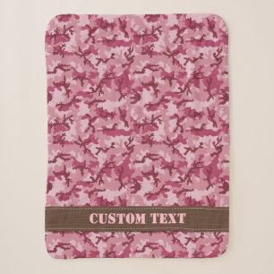 Pink camouflage sherpa blanket