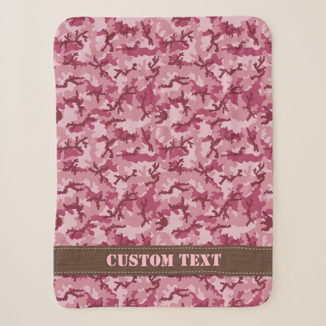 Pink camouflage sherpa blanket (Front)