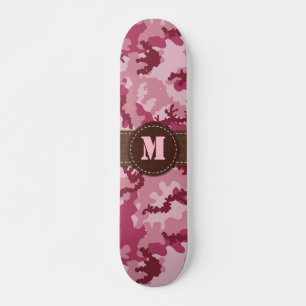 Pink camouflage skateboard