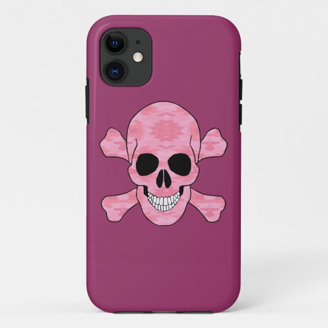 Pink Camouflage Skull And Crossbones iPhone 5 Case (Back)