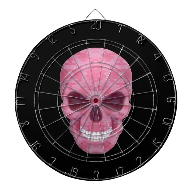 Pink Camouflage Skull Dart Board (Front)