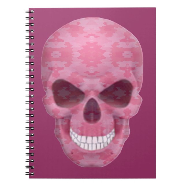 Pink Camouflage Skull Notebook (Front)