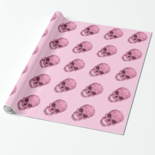 Pink Camouflage Skull Wrapping Paper