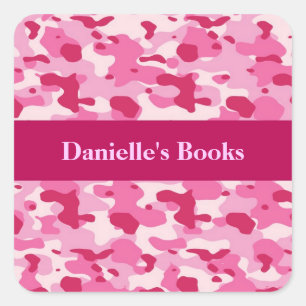 Pink Camouflage Square Sticker