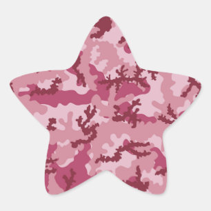 Pink camouflage star sticker