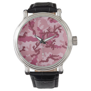 Pink camouflage watch