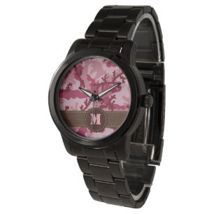 Pink camouflage watch
