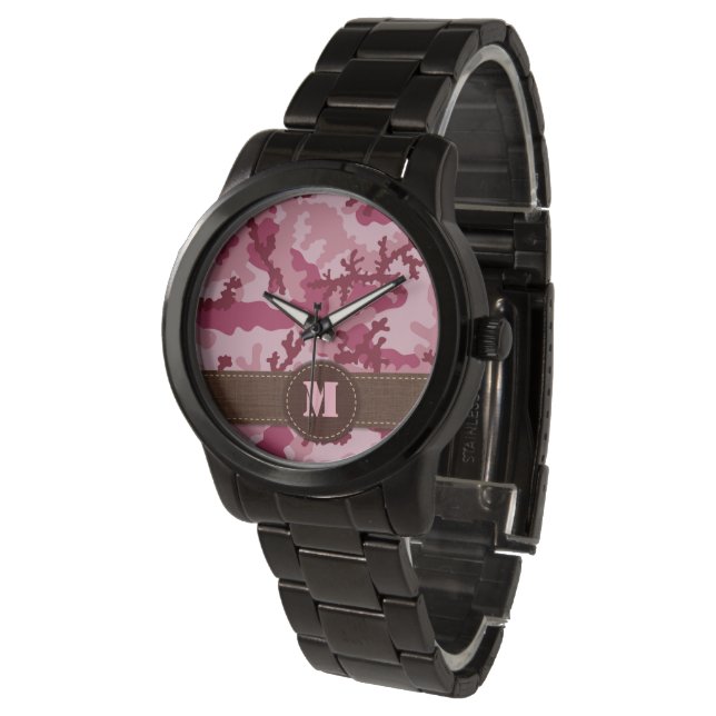 Pink camouflage watch (Angled)