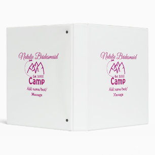 Pink camp bridesmaid add name date year bacheloret binder