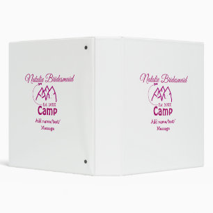 Pink camp bridesmaid add name date year bacheloret binder