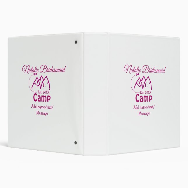 Pink camp bridesmaid add name date year bacheloret binder (Background)