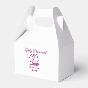 Pink camp bridesmaid add name date year bacheloret favor box