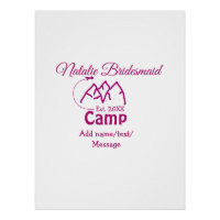 Pink camp bridesmaid add name date year bacheloret