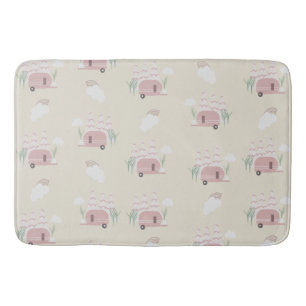 Pink Camper Earthy Pattern     Bath Mat