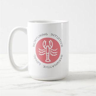 Pink Cancer Zodiac Star Sign Personality Trait Coffee Mug