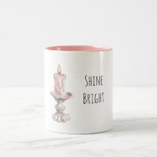 Pink Candle Flame Two-Tone Coffee Mug