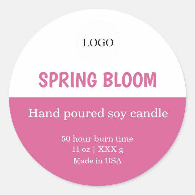 Pink Candle Product  Classic Round Sticker (Front)
