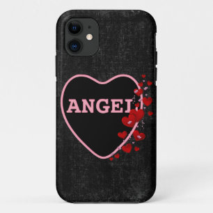 Pink Candy Angel Heart Valentine Design 2 iPhone 11 Case