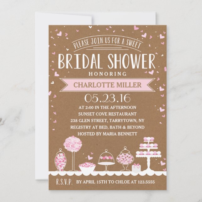Pink Candy Bar | Bridal Shower Invitation (Front)