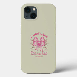 Pink Candy Cane Christmas Club Xmas Season iPhone 13 Case