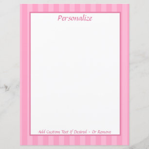 Pink Candy Cane Cute Personalize Stationery Paper