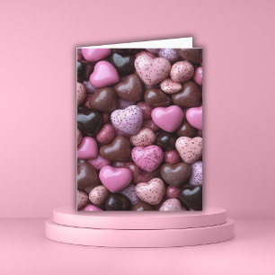 Pink candy Hearts Valentine's Greeting Card