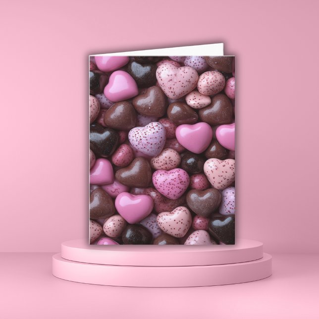 Pink candy Hearts Valentine's Greeting Card (Creator Uploaded)
