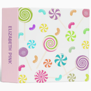 Pink Candy Lollipop Binder