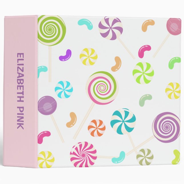 Pink Candy Lollipop Binder (Front/Spine)