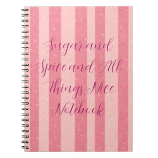 Pink Candy Stripe Notebook