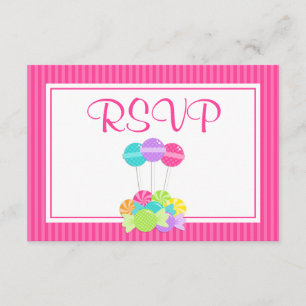 Pink Candy Stripes Bat Mitzvah RSVP