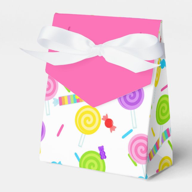 Pink Candy Sweet Treat Favour Boxes (Front Side)