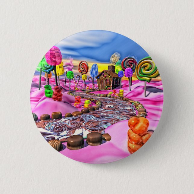 Pink Candyland 2 Inch Round Button (Front)