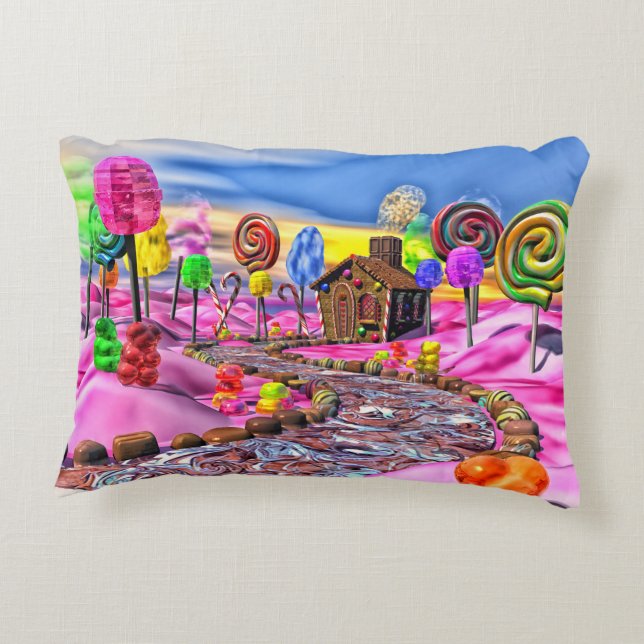 Pink Candyland Decorative Pillow (Back)
