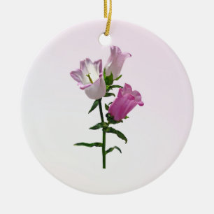 Pink Canterbury Bells Ceramic Ornament