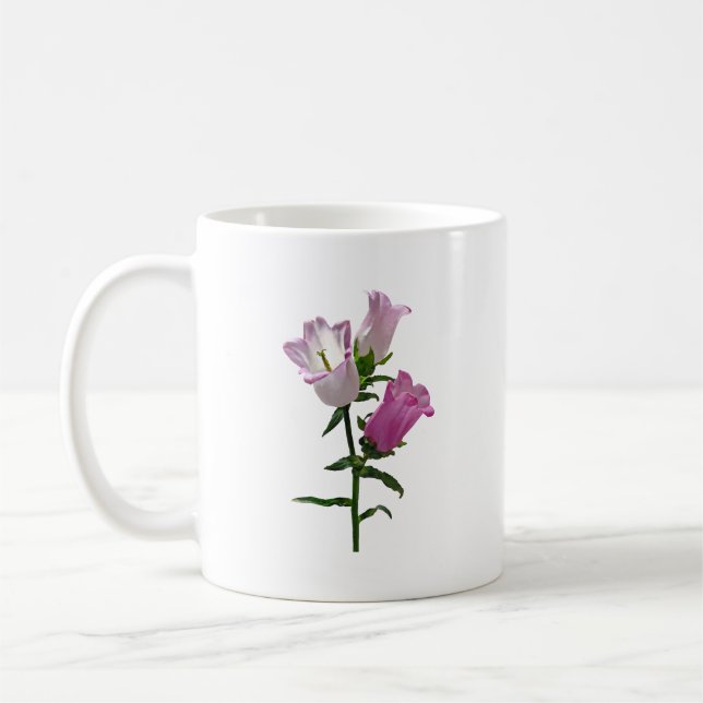 Pink Canterbury Bells Coffee Mug (Left)