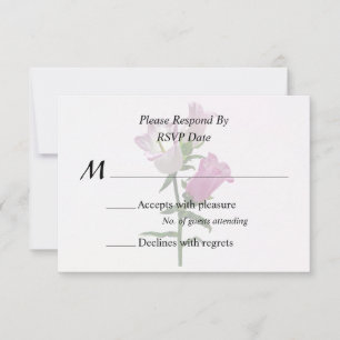 Pink Canterbury Bells RSVP Card