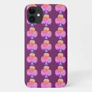 Pink Canvas clover iPhone 11 Case