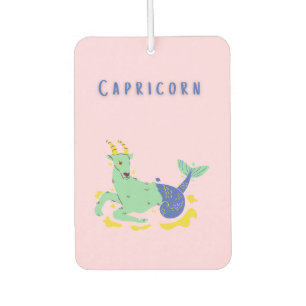 Pink Capricorn, zodiac, star print Air Freshener
