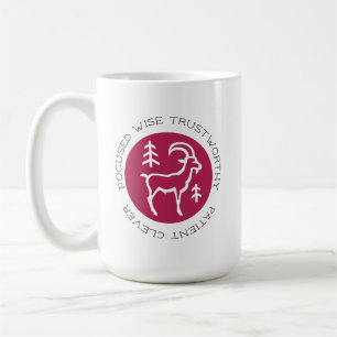 Pink Capricorn Zodiac Star Sign Personality Trait Coffee Mug