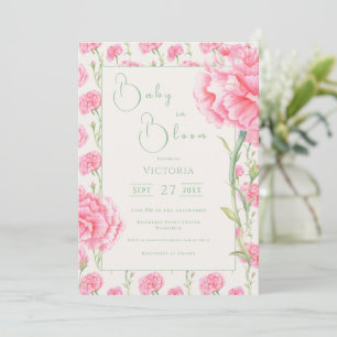 Pink Carnation Baby in Bloom Shower Invitation