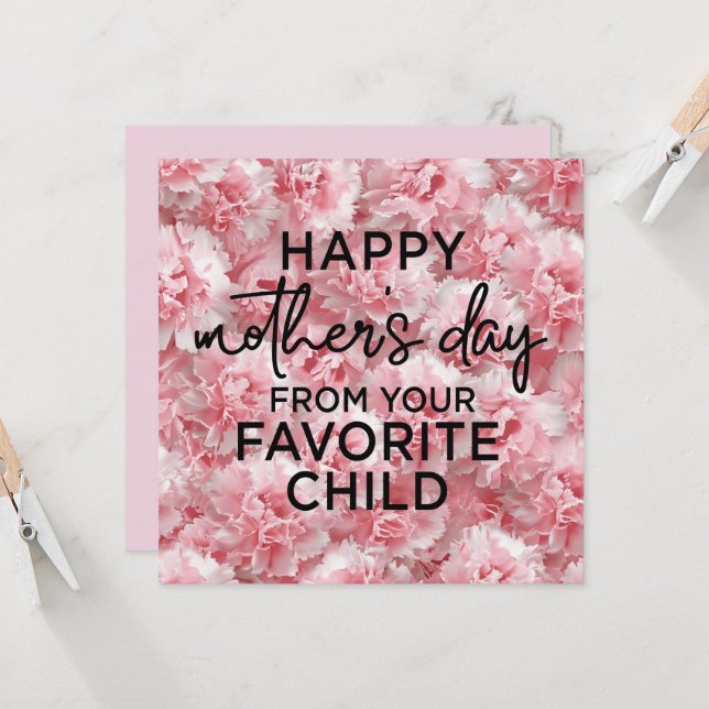 Pink Carnation Flower  for Mother's Day (Front/Back In Situ)