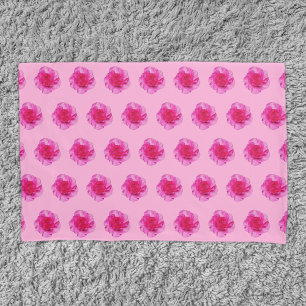 Pink Carnation Flower Seamless Pattern on Pillowcase