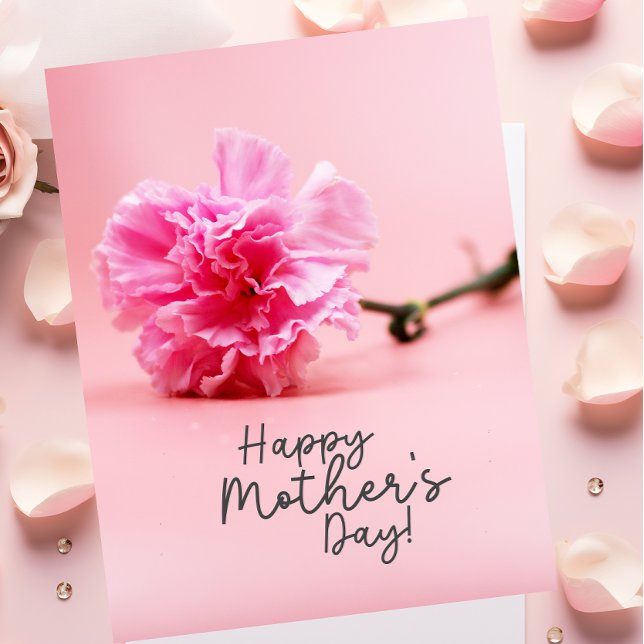 Pink Carnation  flowers for Mom on Mother's Day Card (Creator Uploaded)
