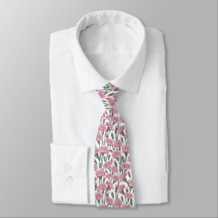 Pink Carnation Flowers  Tie
