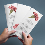 Pink Carnation Luxe Modern Floral Wedding Menu<br><div class="desc">Add a special touch to your wedding with this custom menu. The skinny menu card features modern,  realistic style illustrations of pink carnations and is ready to be customized with your own text.</div>